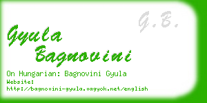 gyula bagnovini business card